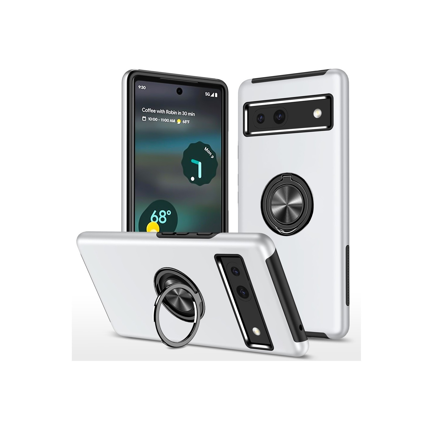 Google Pixel 8a sormenrengasjalustan hybridikotelo