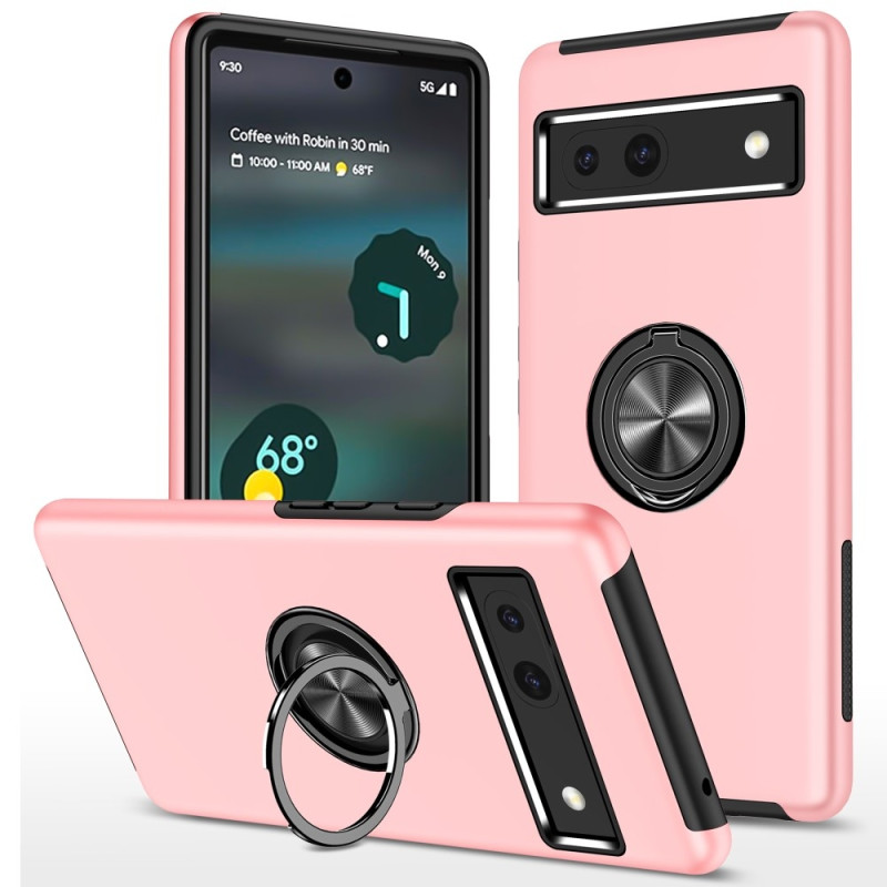 Til Pixel 8a Hybrid Deksel med Fingerring - Rosa