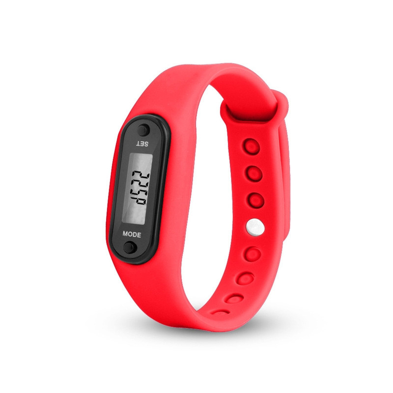 Type B Pedometer Clock Model Comfortable to Wear - Red