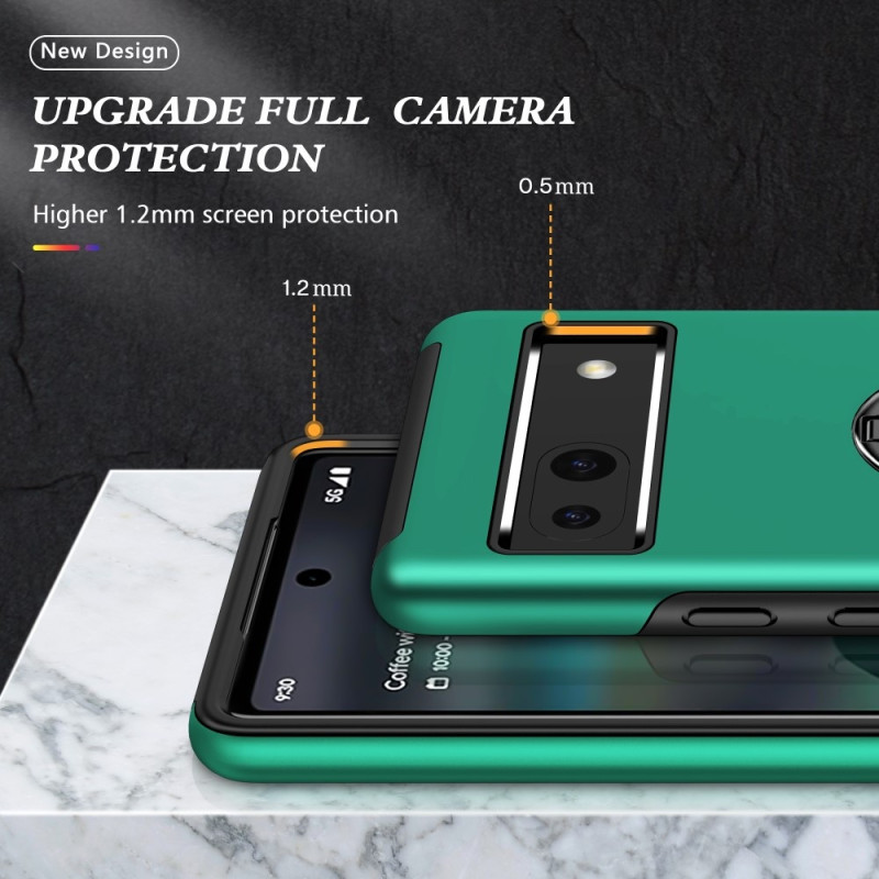 For Google Pixel 8a Finger Ring Kickstand Hybrid Case