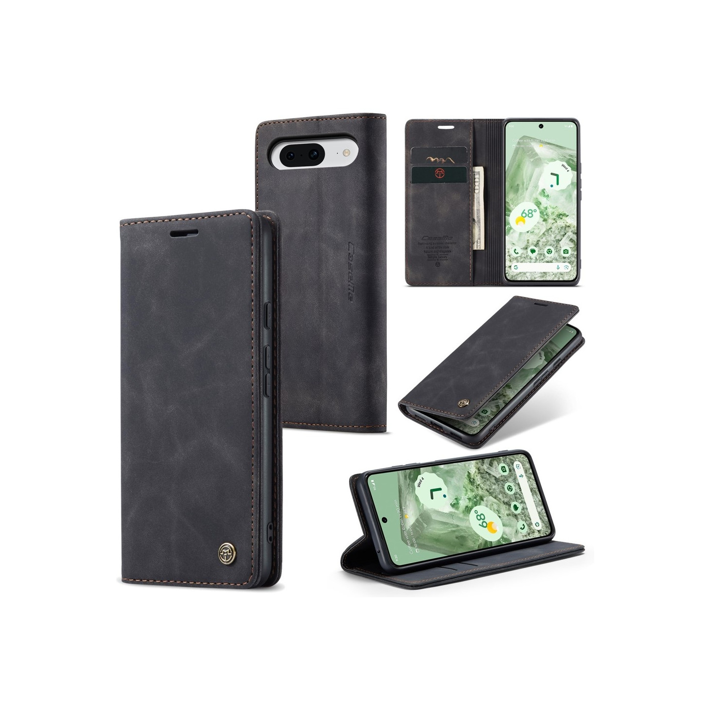 CASEME Lommebok - deksel til Pixel 8a - Svart