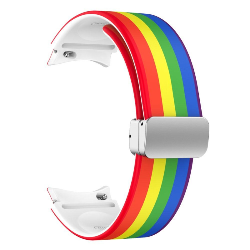 Samsung Galaxy Watch5+4 40 44mm Watch5 Pro 45mm Silicone Watch Band - Rainbow