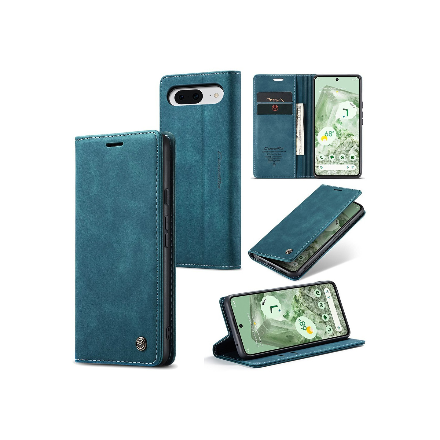 CASEME Lommebok - deksel til Pixel 8a - Blå