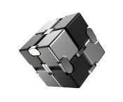 Fidget Spinner Avslappning Infinite Cube Metall Flip Kub Svart-V