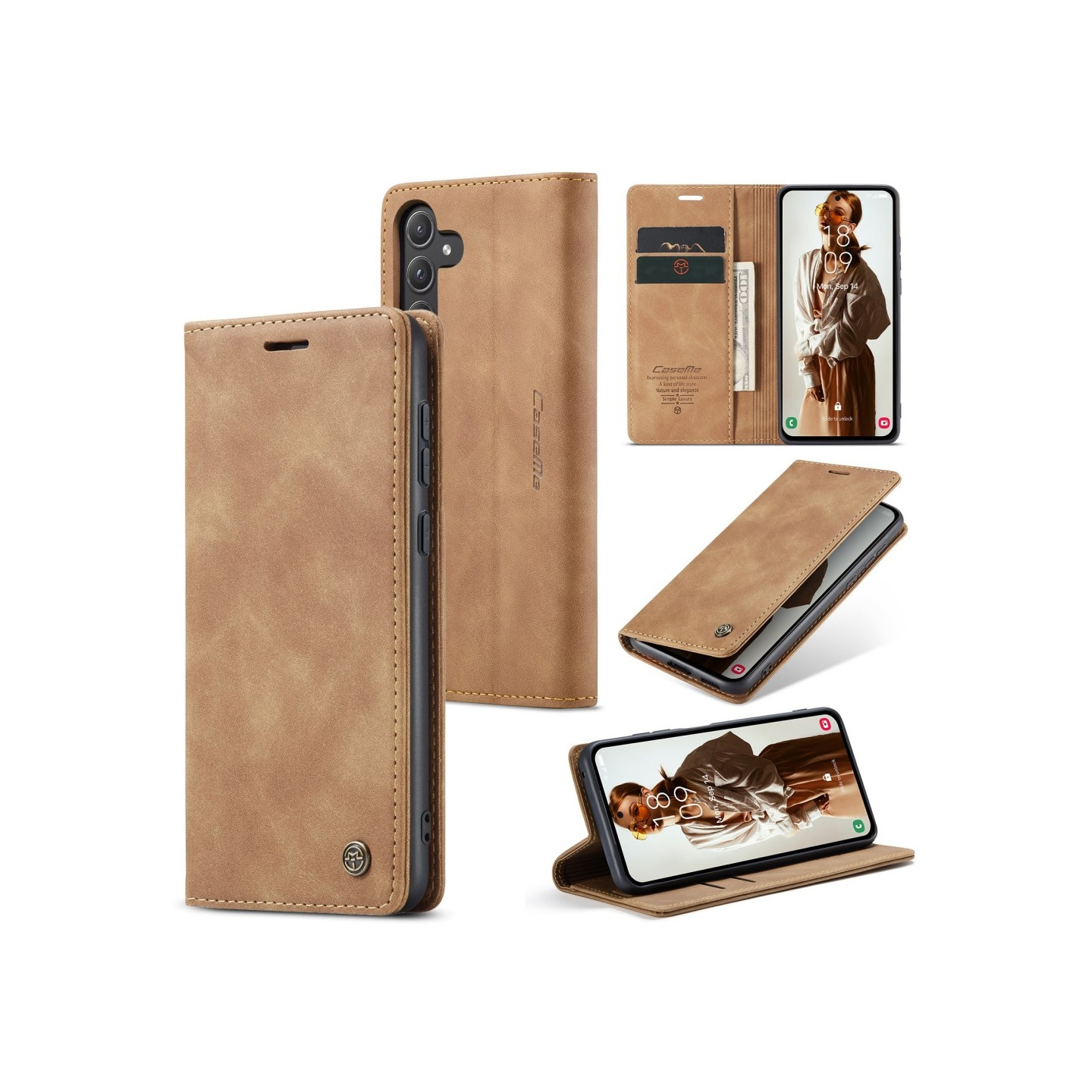 CASEME Retro Lompakkokotelo Samsung Galaxy A55