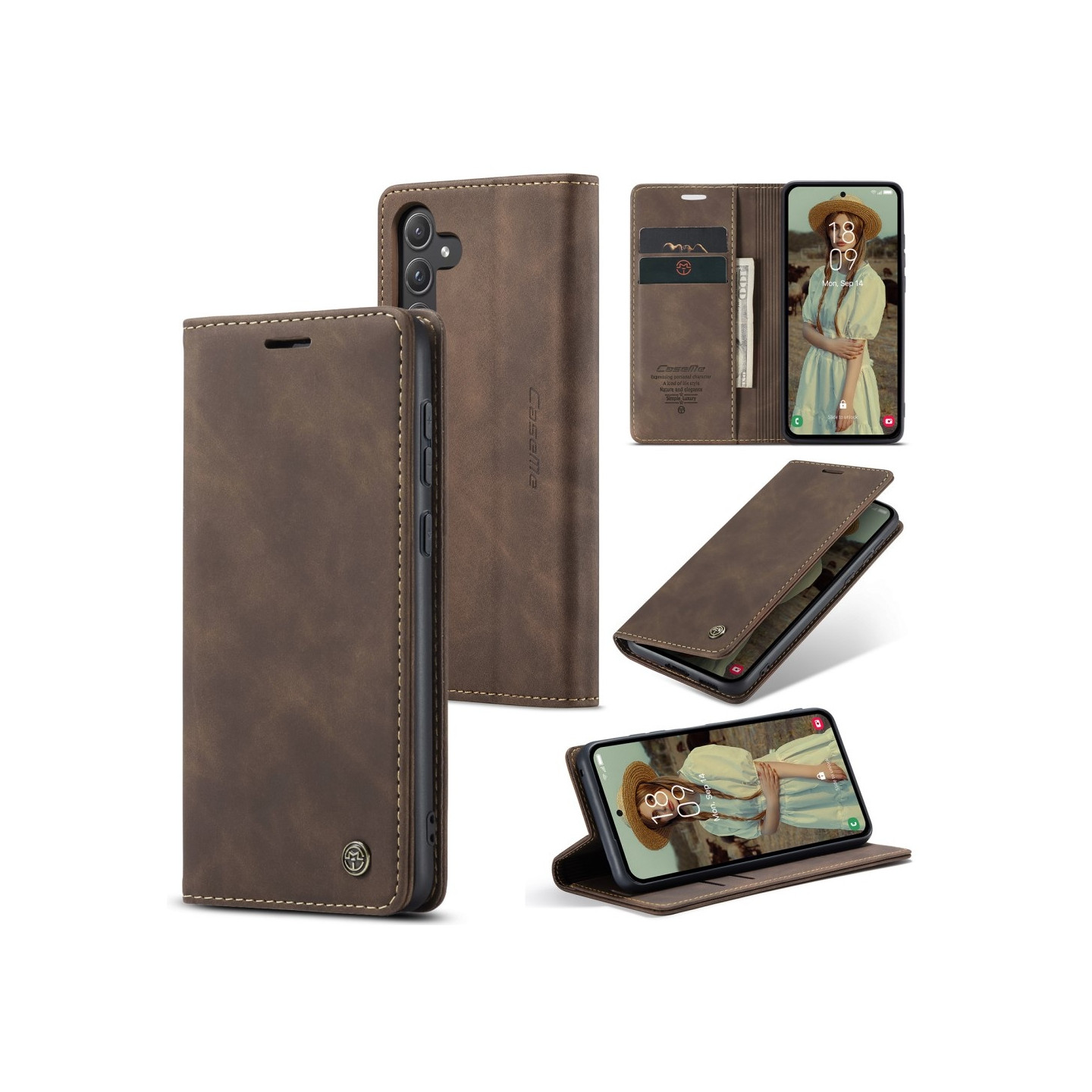 CASEME Retro Lompakkokotelo Samsung Galaxy A55