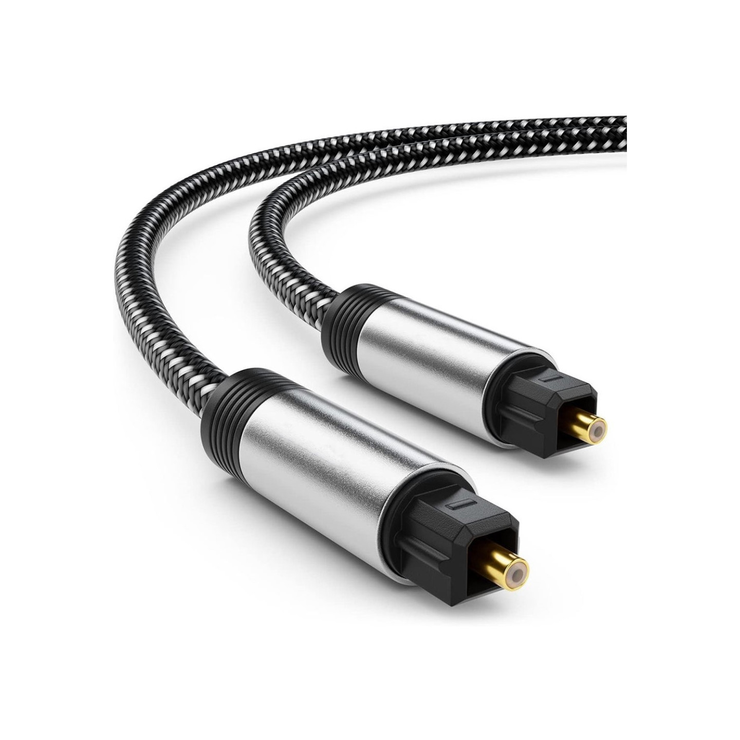 1m Optical Cable Nylon Braided SPDIF Gold - Plated Plug Digital Audio Fiber Optic Cord Toslink