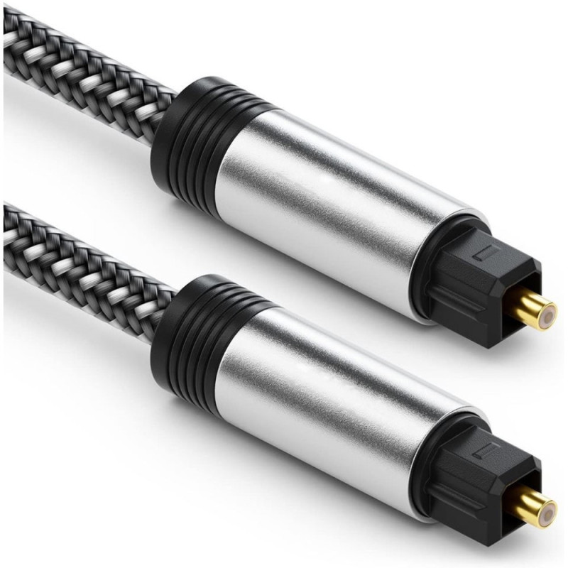 1 m optisk kabel nylon flettet SPDIF gullbelagt kontakt optisk Toslink