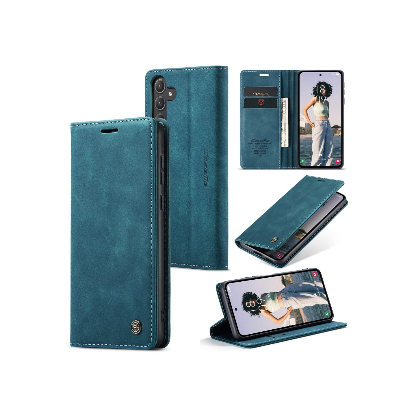 CASEME Retro Lompakkokotelo Samsung Galaxy A55