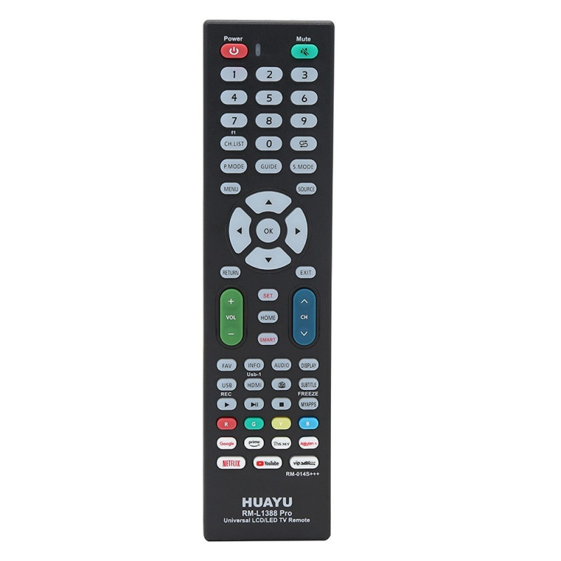 HUAYU RM - L1388 Pro TV fjernbetjening Erstatning for LCD LED