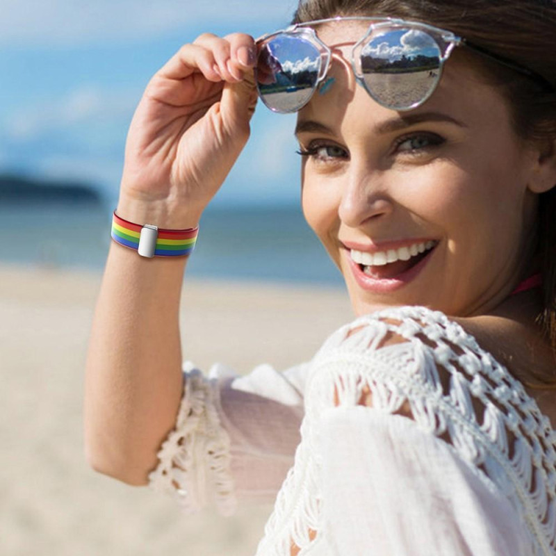 Samsung Galaxy Watch5+4 40 44mm Watch5 Pro 45mm Silicone Watch Band - Rainbow