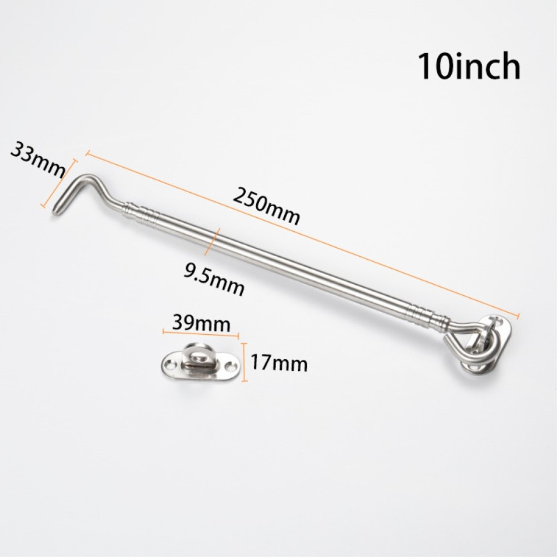 Hasp 10 - tommer vindueslås Sikkerhedslås Rustfrit stål lågelås