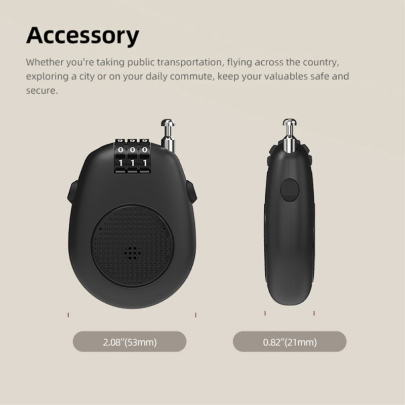 matkatavarat Moottorikelkka Helmet Lock Sisäänvedettävä teräslankakaapeli