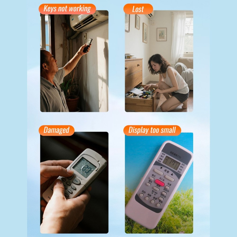 Fjernkontroll SMASOON erstatning K-8008E for klimaanlegg AC