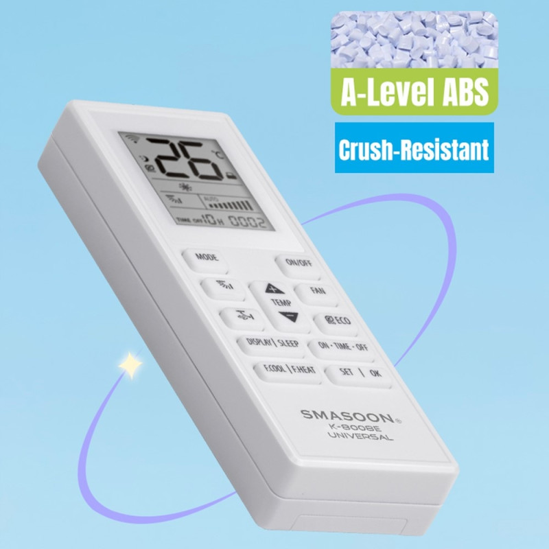 Fjernkontroll SMASOON erstatning K-8008E for klimaanlegg AC
