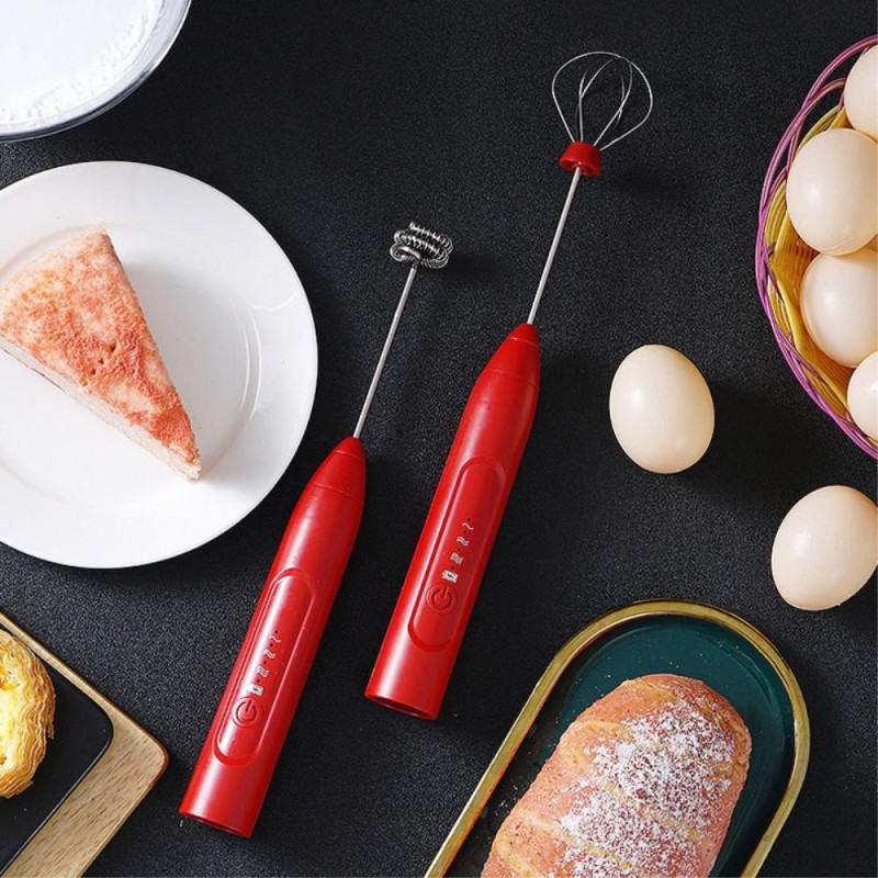 Automaattinen maitovaahtokoneen munaveittimen ladattava vispilä - valkoinen