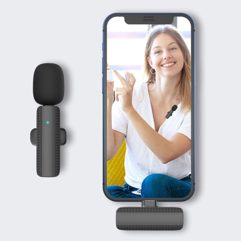 Langaton Lavalier Lapel - mikrofoni ja - vastaanotin iPhone 2 +1:lle