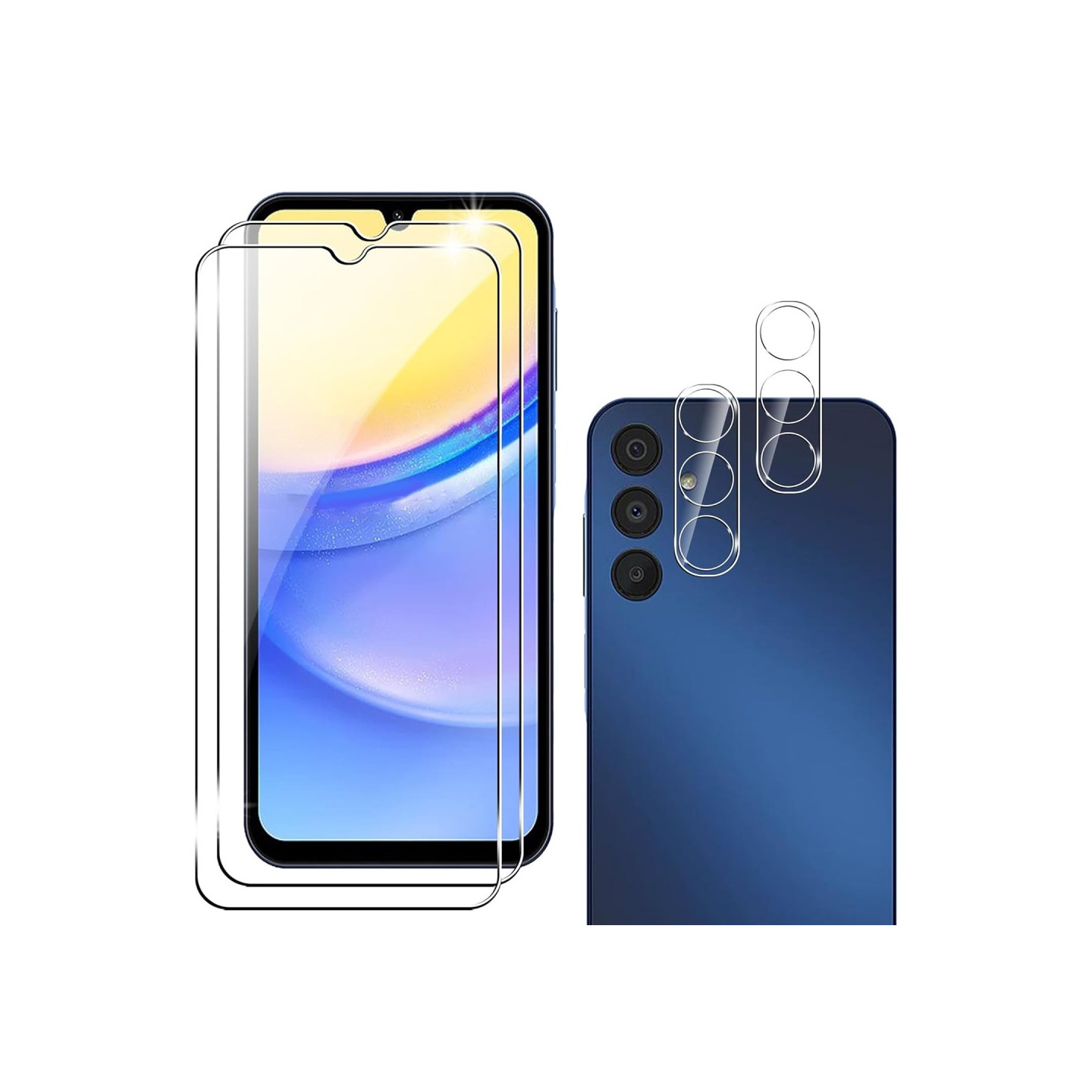 2 stk for Samsung Galaxy A55 5G skjermbeskytter i herdet glass med kameralinsebeskytter