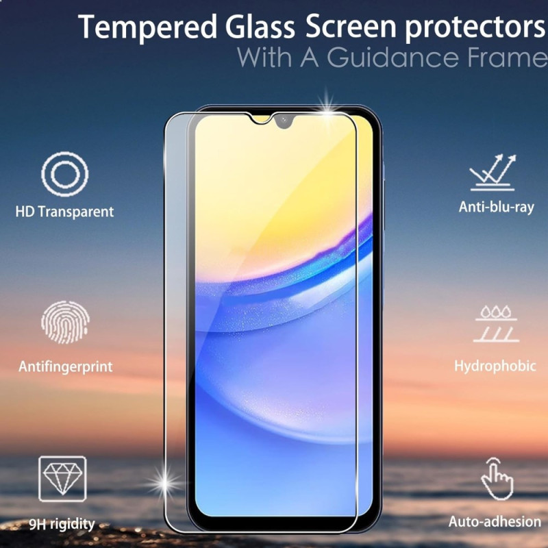 2Pcs For Samsung Galaxy A55 5G Tempered Glass Screen Protector with Camera Lens Film