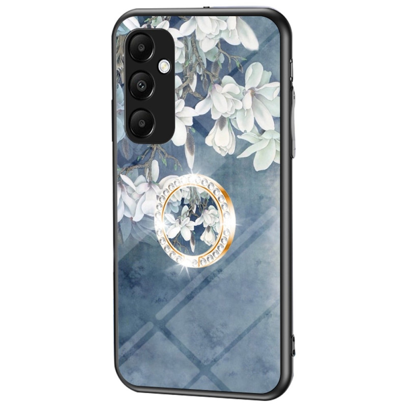 Samsung Galaxy A35 5G:lle Karkaistu lasikuori rengaskannatinpuhelin kansi - Rose