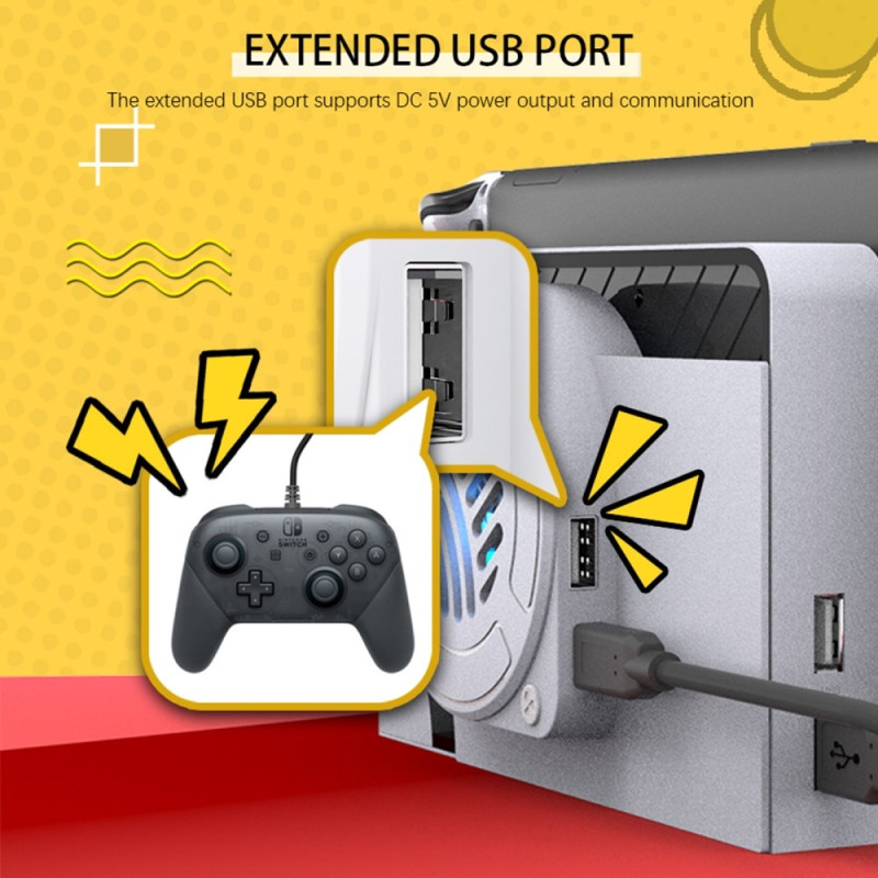 Kompatibel med Nintendo Switch OLED Dock Cooling Fan Back Cover Cooler