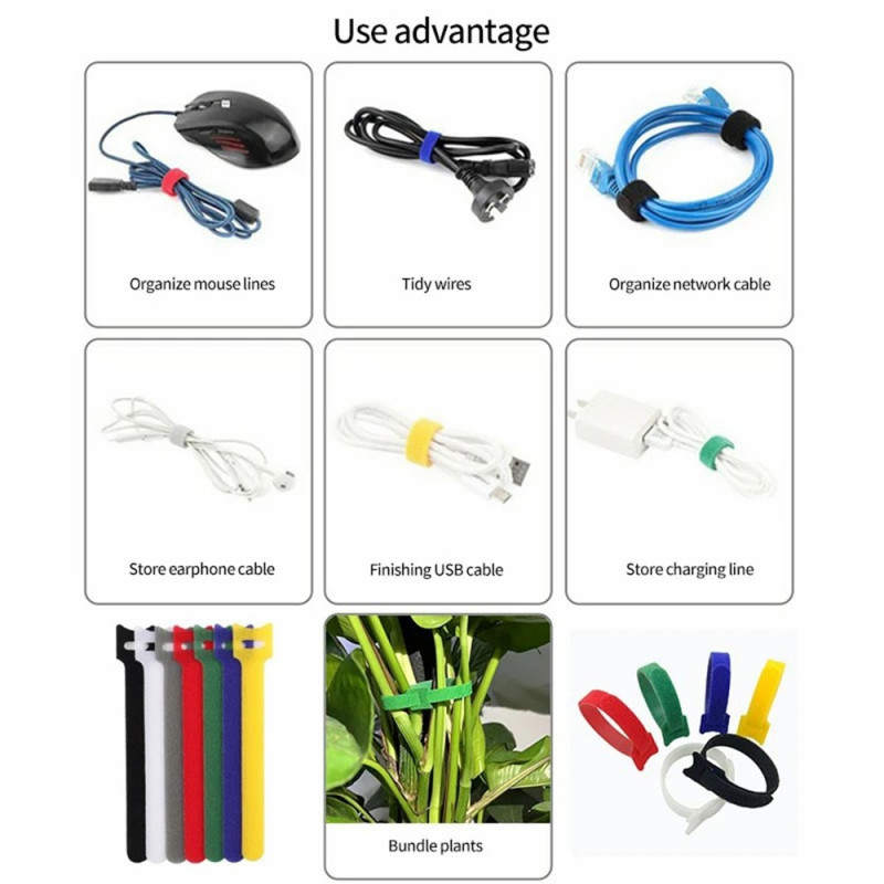 10 pcs Nylon Magic Tape Garden plant tie tape 10x1cm