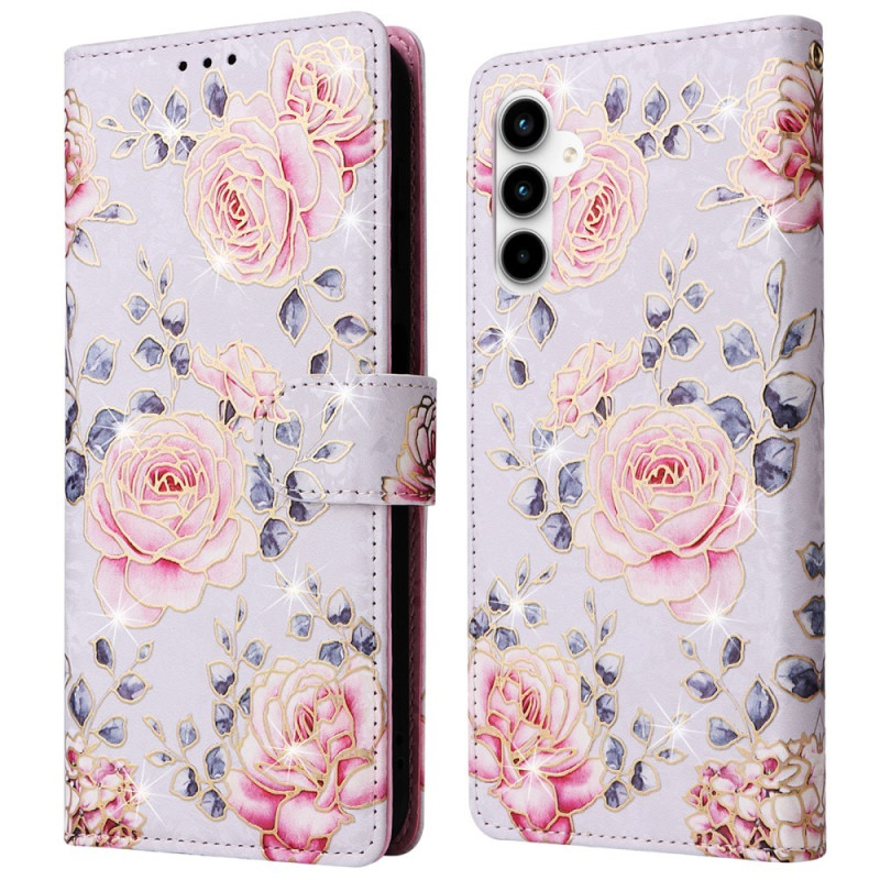 Til Samsung Galaxy A35 Lommebok - deksel Blomster