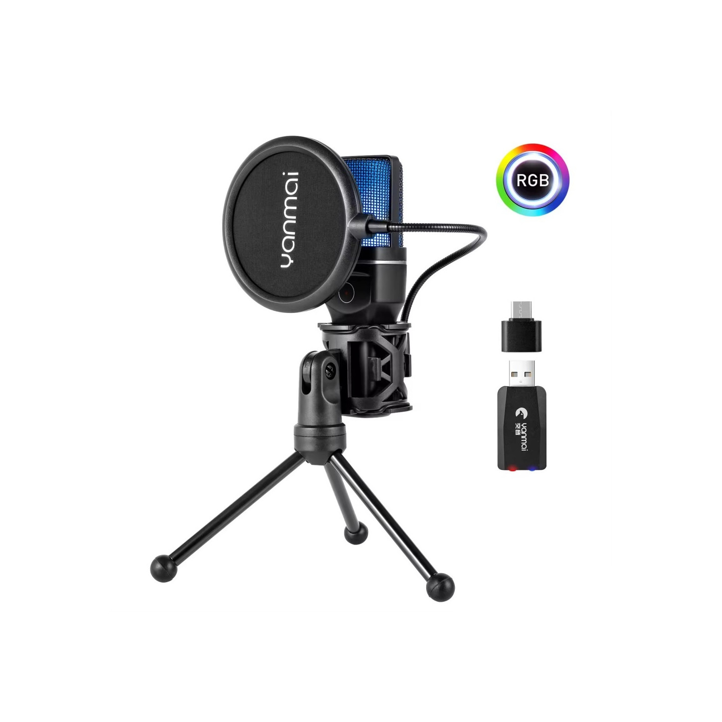 YANMAI Live Streaming Langaton RGB - mikrofonipelipeli verkossa