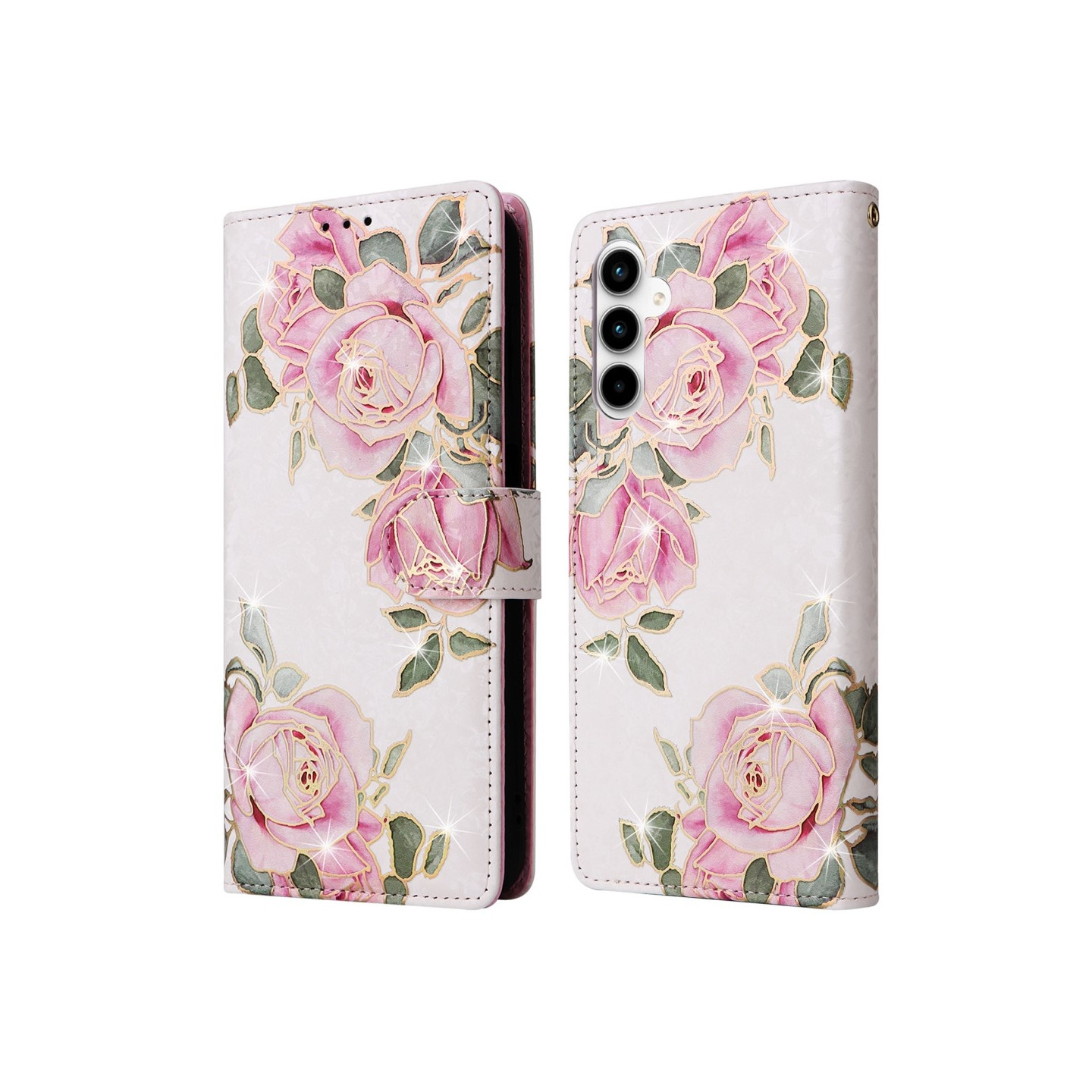 Samsung Galaxy A35 5G - nahkakotelo RFID - esto korttipaikoilla Puhelimen suojus - Kukka