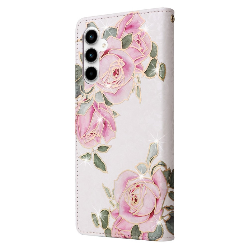 Til Samsung Galaxy A35 Lommebok - deksel Blomster