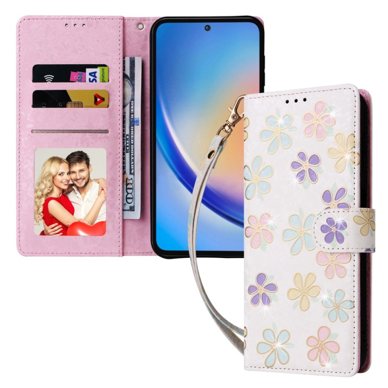 Samsung Galaxy A35 5G - nahkakotelo RFID - esto korttipaikoilla Puhelimen suojus - Colorful Flower