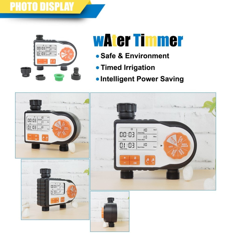 Dual channel irrigation timer automatic irrigation control