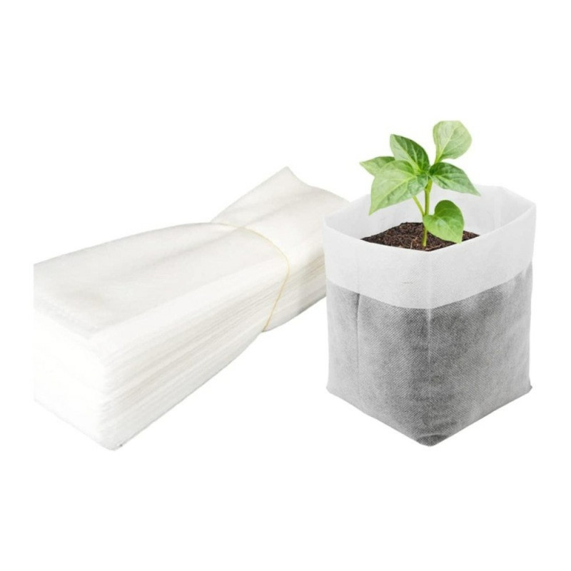 100 plant growing bags Flat fabric, 16x20cm / Top: 10x15cm