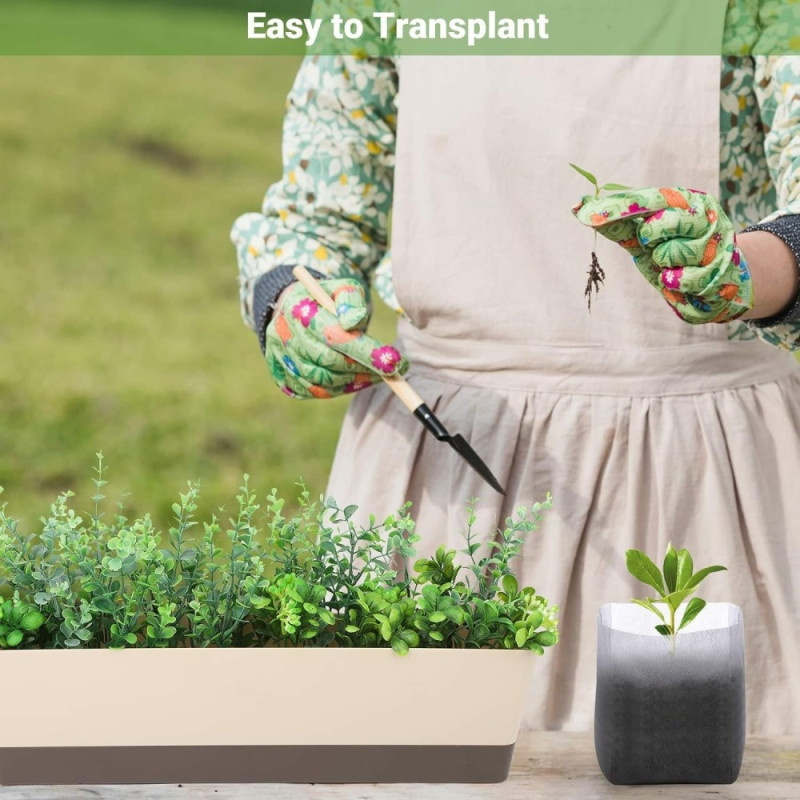 100 plant growing bags Flat fabric, 16x20cm / Top: 10x15cm