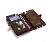 CASEME iPhone 8 / 7 / SE Retro Split läder plånboksfodral - Brun