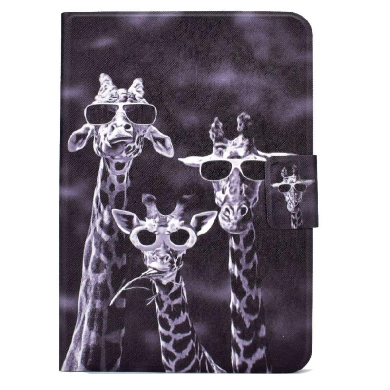 For iPad 10.9 (2022) Tablet Case Cover Foldable Stand - 3 Giraffes