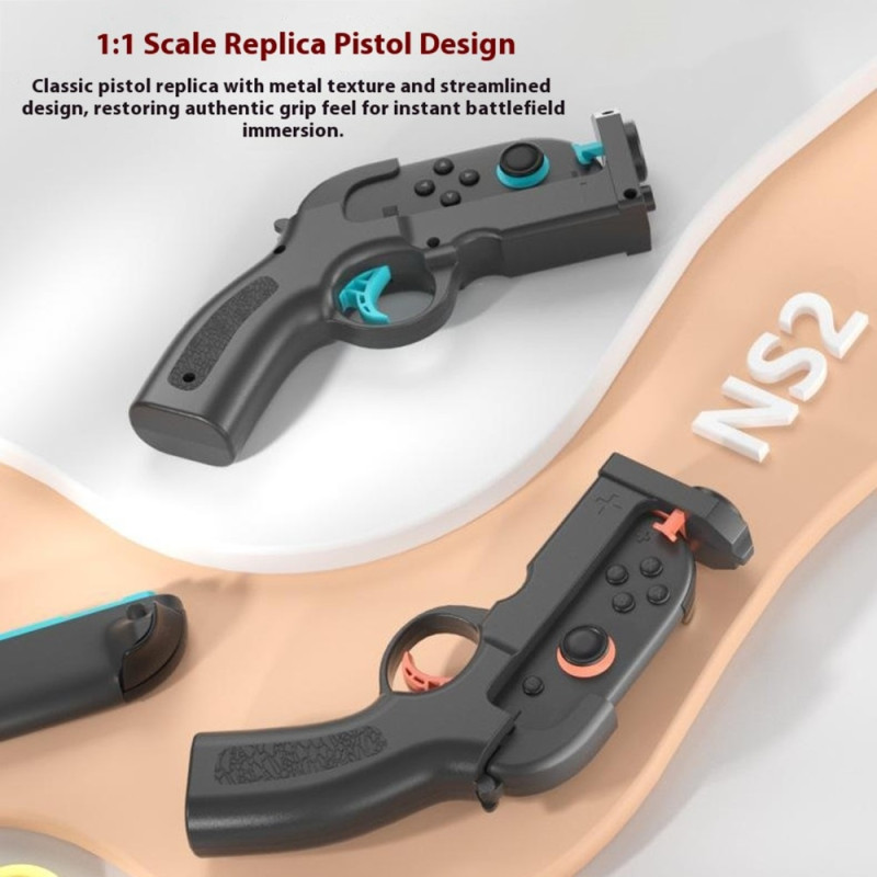 2 kpl yhteensopiva Nintendo Switch 2:n vasemman ja oikean Joy-Con-ohjaimen pistoolikahvan kanssa