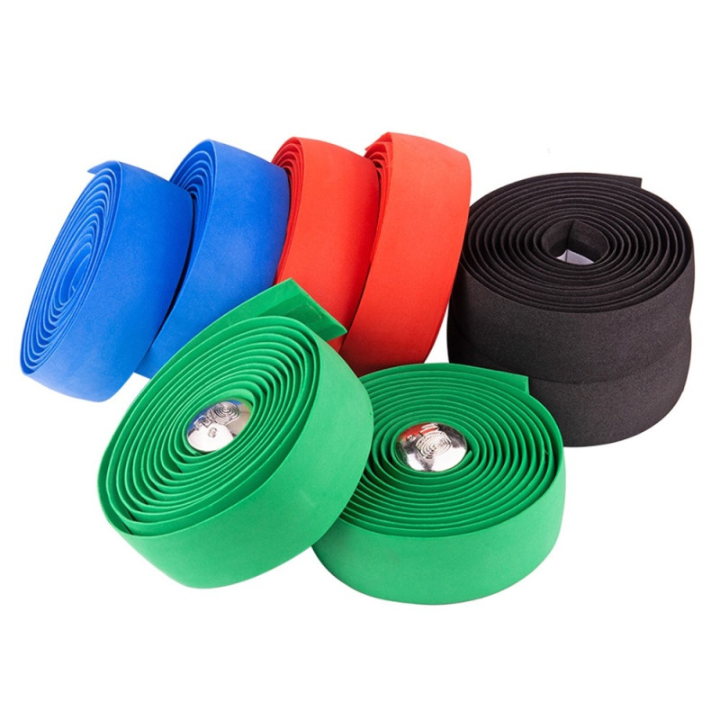 2 Rolls Cykelstyr Anti - Slip Tape Styr Wrap Strap - Sort