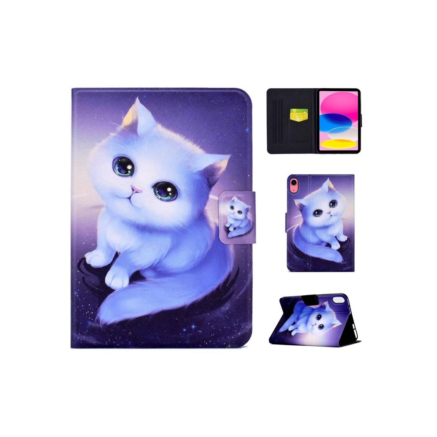 Apple iPad 10.9 2022 Sammenleggbart dekselkortholder - Katt