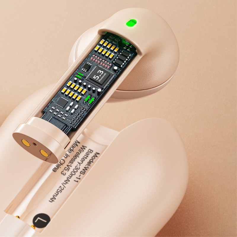 WEKOME Headphones Earbuds Bluetooth 5.3 Stereo Earphones - Beige