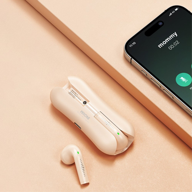 WEKOME Earphones Bluetooth 5.3 Stereo Earbuds - Beige
