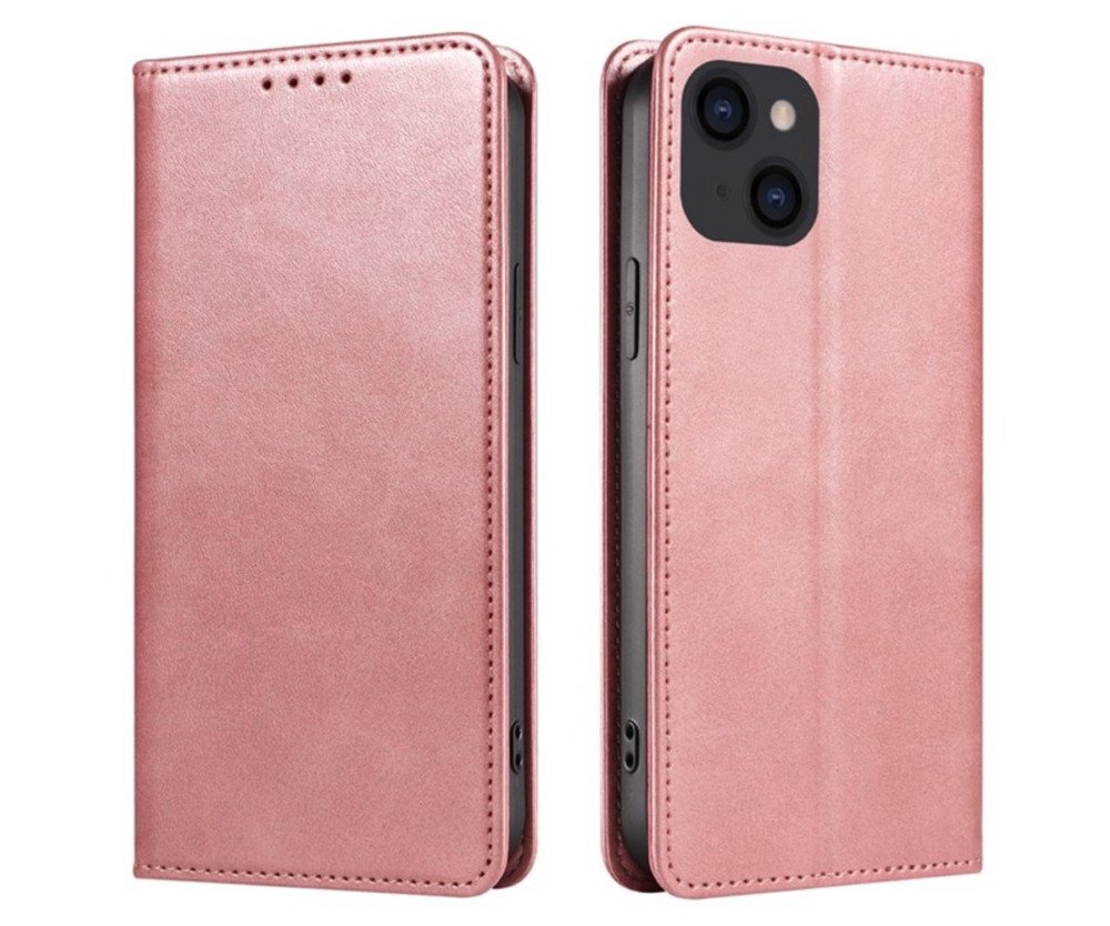 Plånboksställ Telefon Fodral Skal för iPhone 15 - Rose Gold