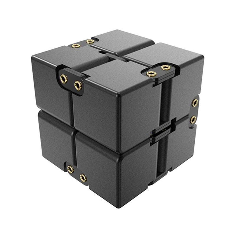 Fidget Toy Infinite Cube Stress Relief Flip Block - Musta