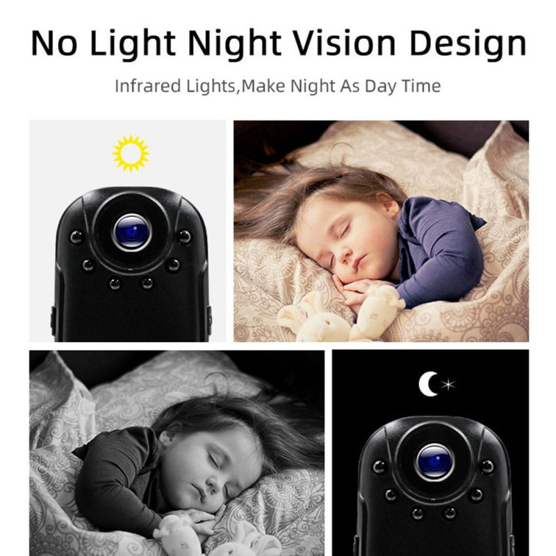 Mini kamera HD - sikkerhet nattsyn vidvinkel bevegelsesdeteksjon