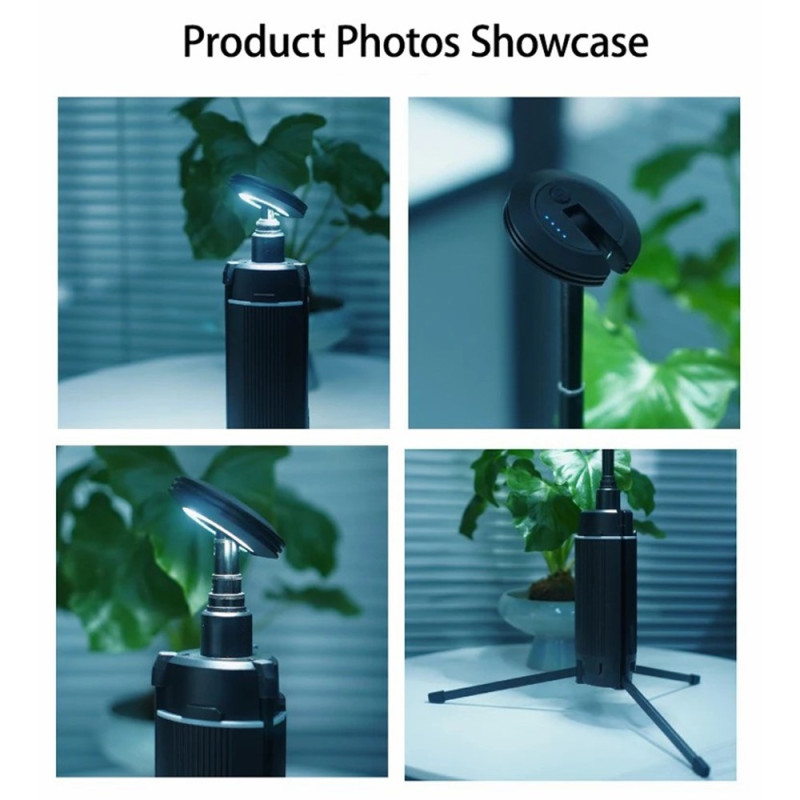 Stativ teleskoplampe Oppladbart utendørs campingtelt