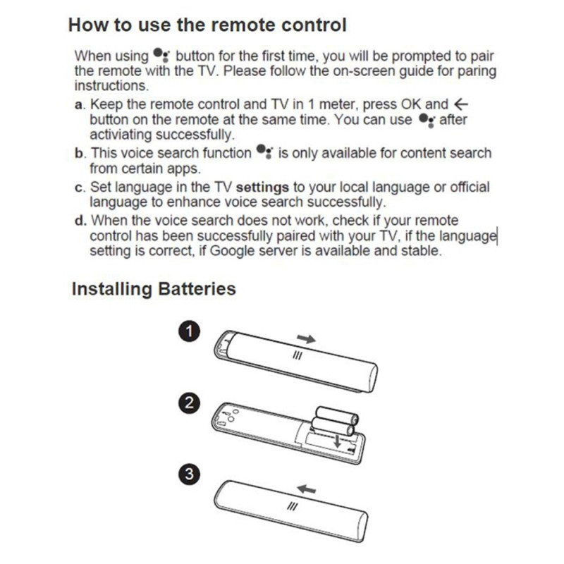 Stemmefunksjon TV - fjernkontroll Erstatning for RC802V TCL TV FUR6