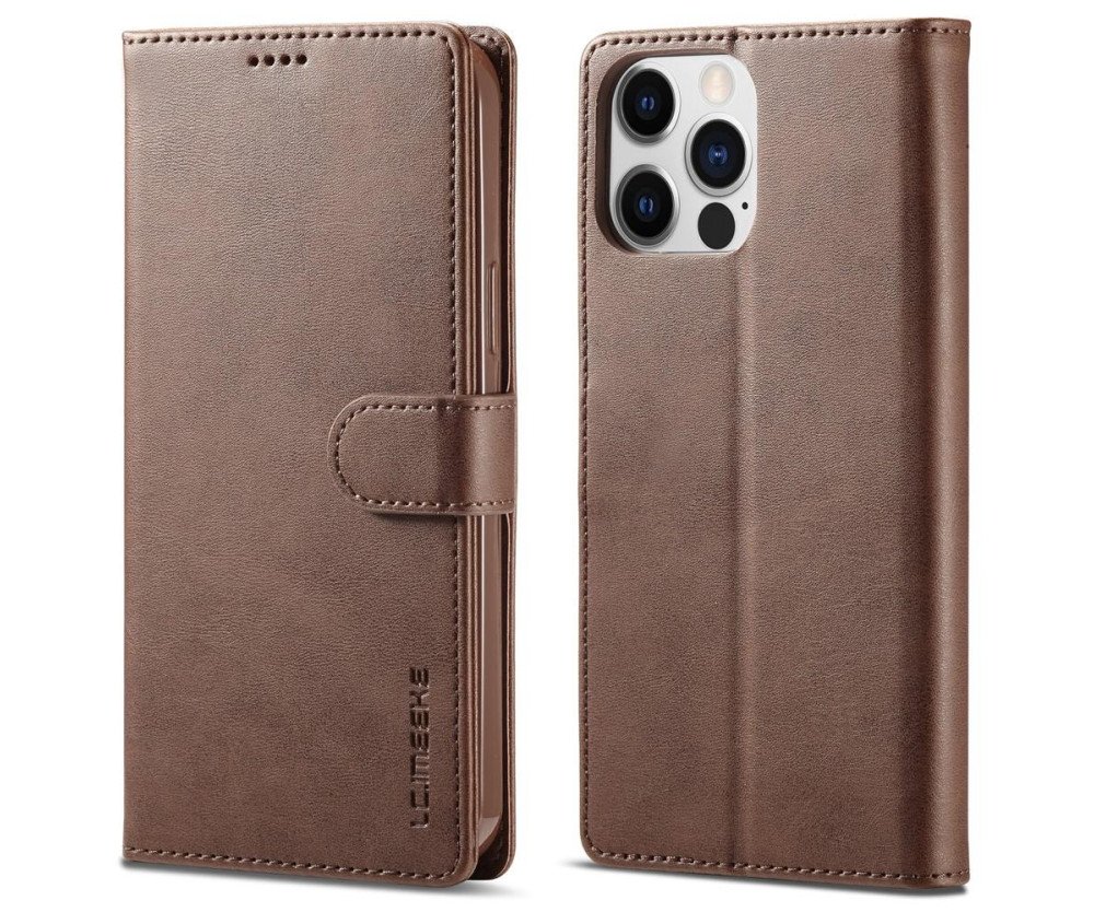 LC.IMEEKE Wallet Case till iPhone 15 Pro Max - Coffee