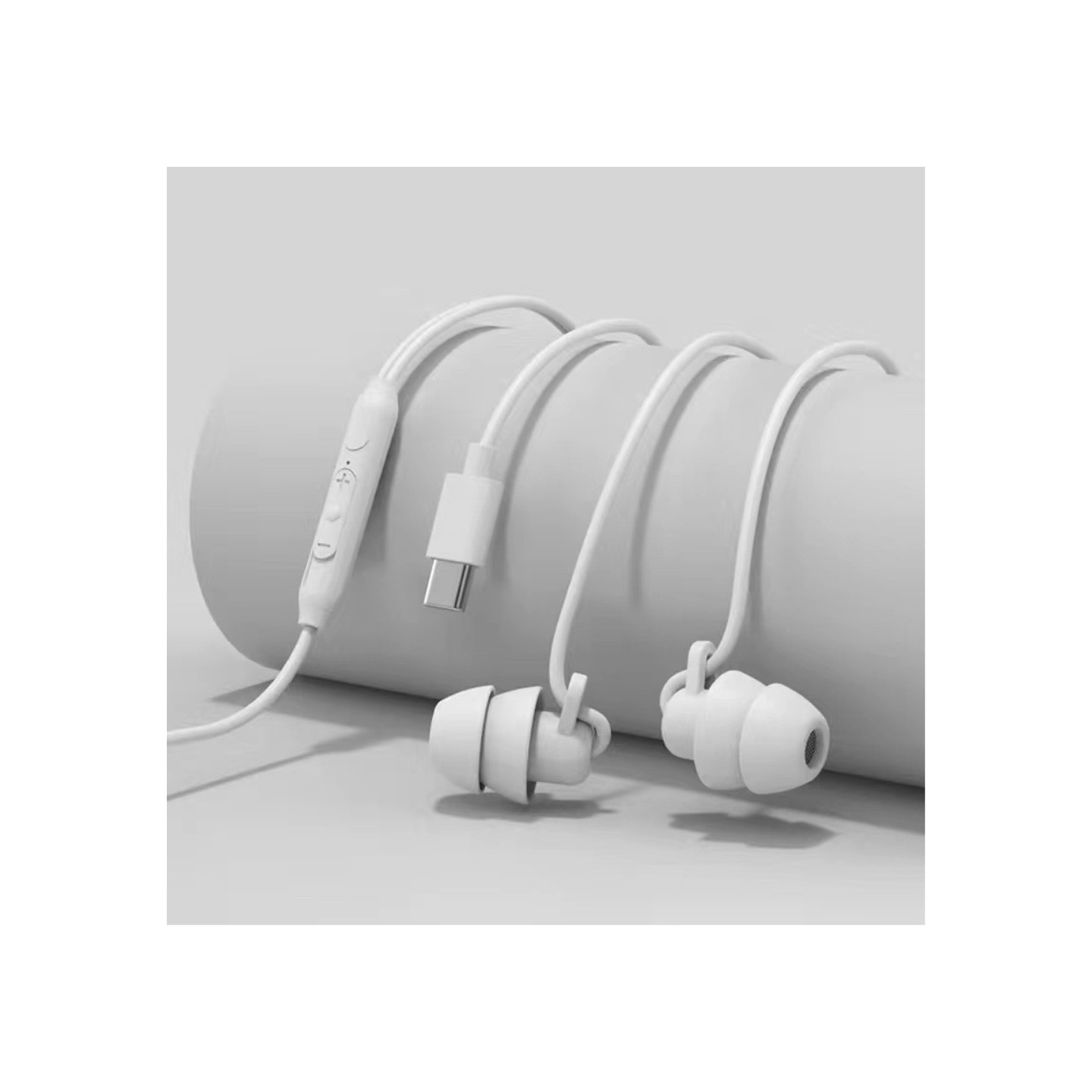 USB - C headset in - ear hovedtelefoner søvn støj isolering - Hvid