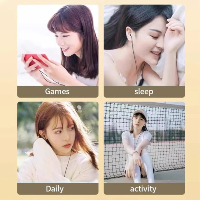 USB - C Headset In - Ear Hodetelefoner Søvnlydisolering - Hvit