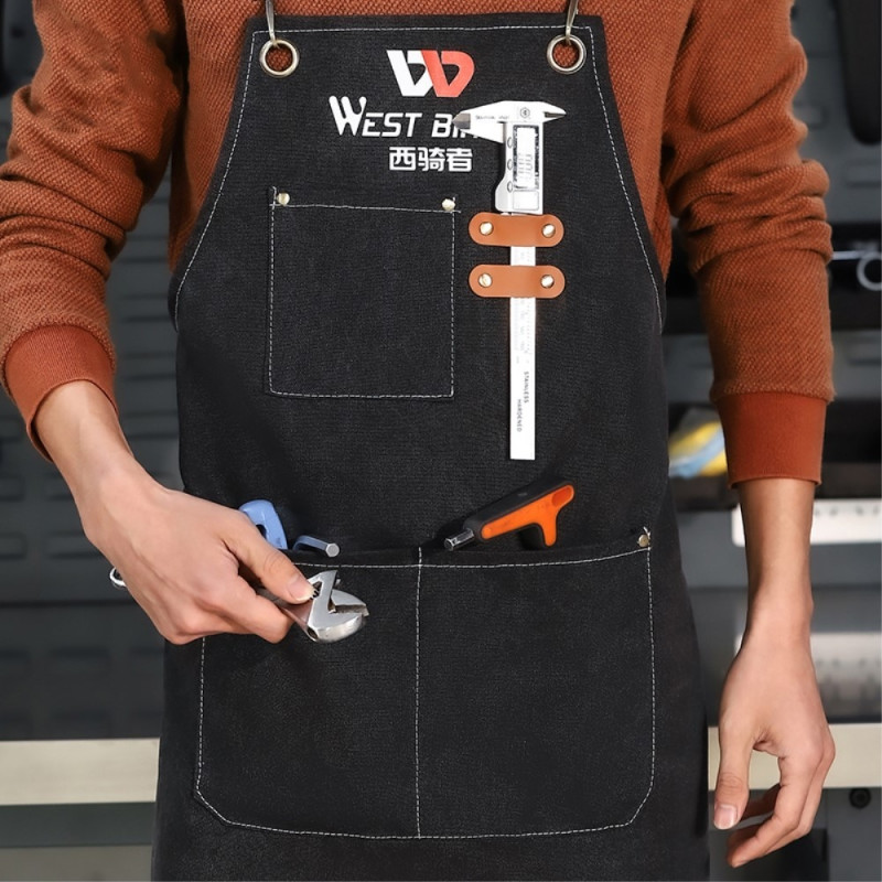 WEST BIKING Apron Canvas Apron for woodworker mechanics